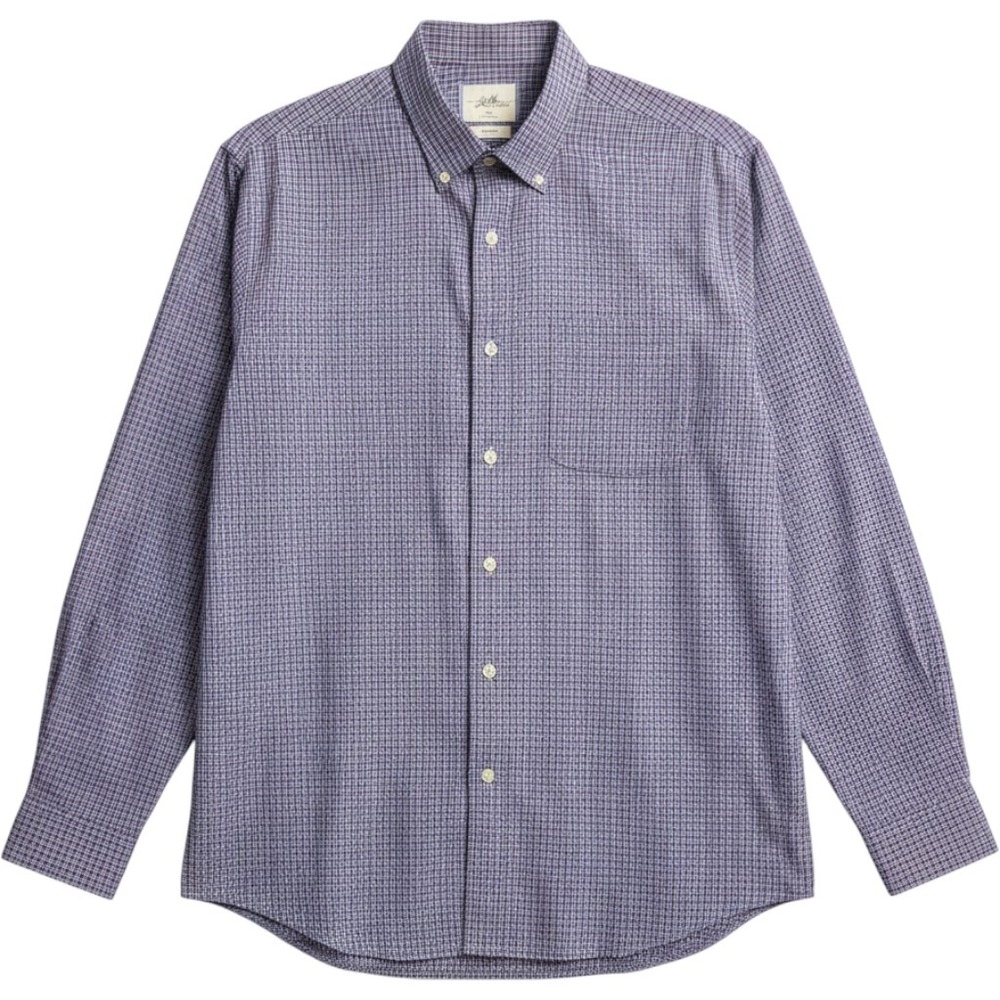 Johnston & Murphy Mens Blue Red Micro Check Button Down Shirt XXL Long Sleeve